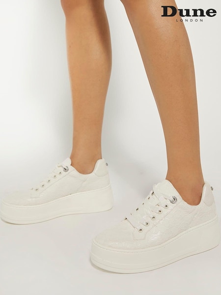 Dune London Embraced Bridal Lace Platform Trainers (N96661) | €158