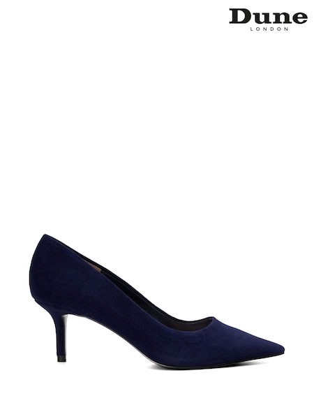 Dune London Blue Absolute Mid Heel Pointed Courts (N96700) | €57