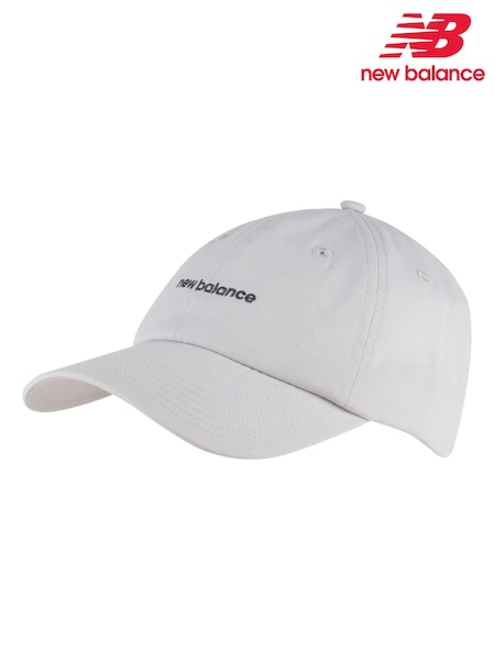 אפור - New Balance 6-panel Linear Logo Hat (N96727) | ‏101‏₪