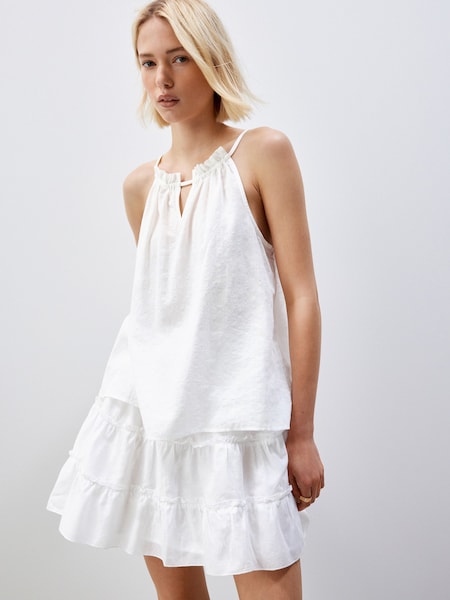 White Notch Neck Cami Top (N96770) | AED23