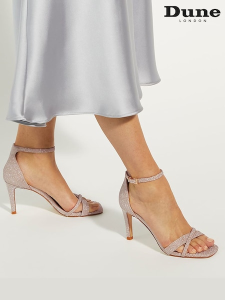 Dune London Natural Madrina Cross Vamp Heeled Sandals (N96827) | $109