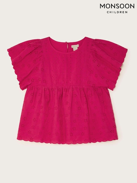 Monsoon Pink Broderie Blouse (N97157) | €7 - €9