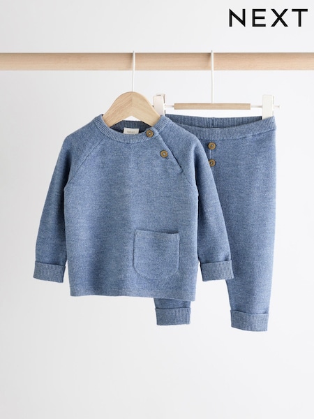 Blue Knitted Top and Leggings Baby Set (0mths-2yrs) (N97192) | AED60 - AED67