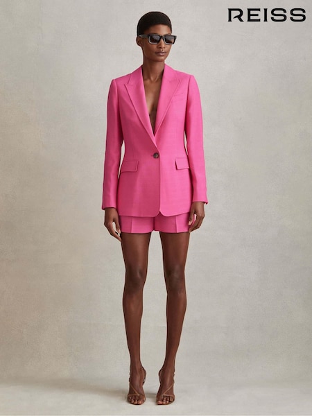 Reiss Pink Hewey Petite Tailored Textured Single Breasted Suit: Blazer (N97225) | €145