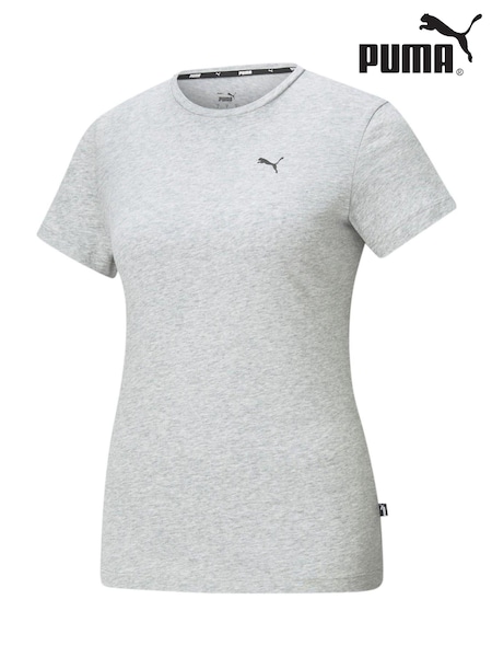 Grey - Puma Womens Small Essentials Logo 100% Cotton T-Shirt (N97276) | 87 LEI