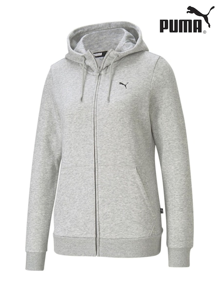 Puma Light Grey Womens Essentials Full-Zip Hoodie (N97277) | €70