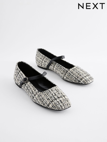 Blue & White Extra Wide Fit Forever Comfort® Square Toe Mary Jane Shoes (N97318) | 72 QAR
