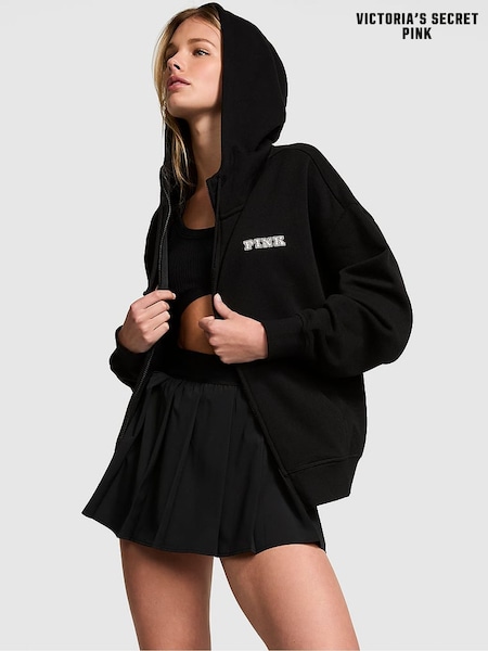 Victoria's Secret PINK Black Zip Up Fleece Hoodie (N97347) | €52