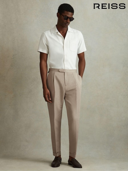 Reiss Com Relaxed Cropped Trousers with Turned-Up Hems (N97376) | 215 €