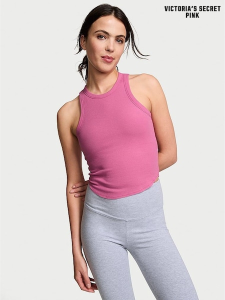 Victoria's Secret PINK Pink Violet High Neck Shrunken Rib Tank Top (N97382) | €10.50