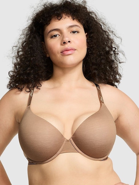 Victoria's Secret PINK Brown Latte Push Up Cotton Logo Bra (N97411) | €12.50