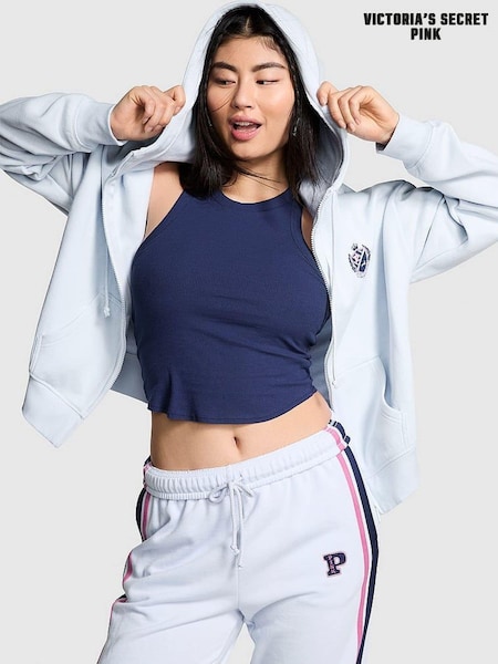 Victoria's Secret PINK Hydrangea Blue Zip Up Fleece Hoodie (N97448) | €25