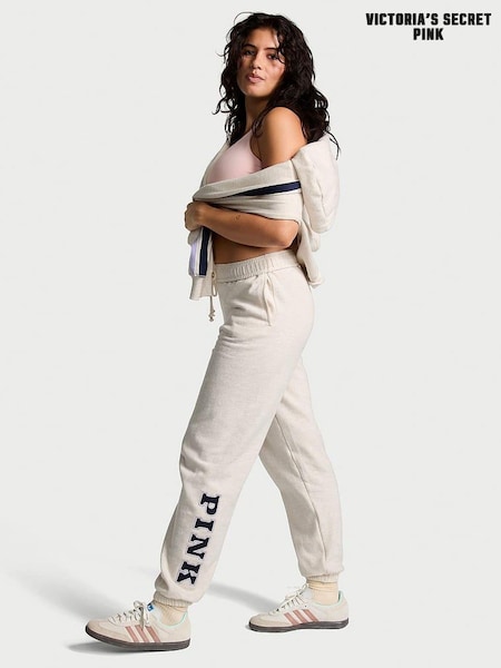 Victoria's Secret PINK Heather Oatmeal Beige Cuffed Fleece Jogger (N97454) | €45