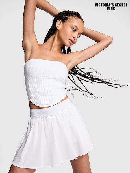 Victoria's Secret PINK White Cotton Strapless Corset Top (N97476) | €11.50