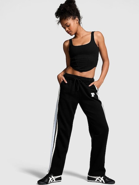 Victoria's Secret PINK Black Wide Leg Fleece Joggers (N97516) | €52