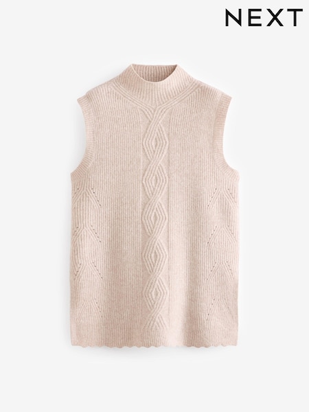 Cream Scallop Knit Tank (N97574) | 1,237 UAH
