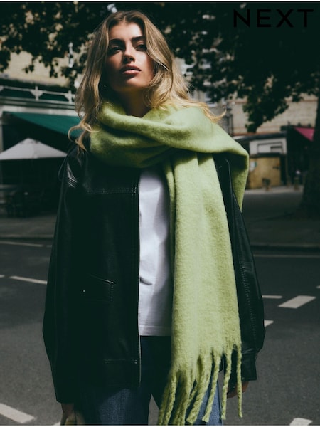 צבע ירוק בהיר - Heavyweight Blanket Scarf (N97578) | ‏67‏₪
