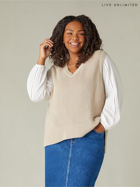 Live Unlimited Beige Knitted Tank Top (N97636) | €49