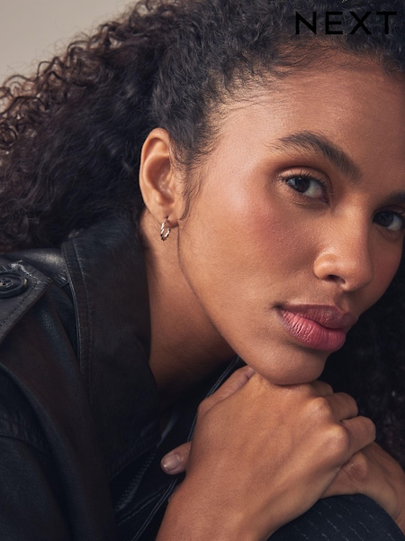 Sterling Silver Twist Hoop Earrings (N97683) | €23.50