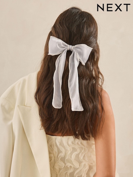 Серебристый цвет - Pearl Bow Clip (N97700) | €10