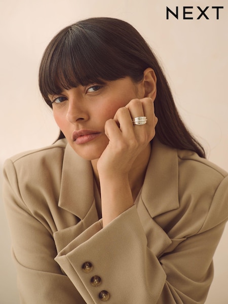 Nuanță argintie - Chunky Ring Made With Recycled Zinc (N97721) | 35 LEI