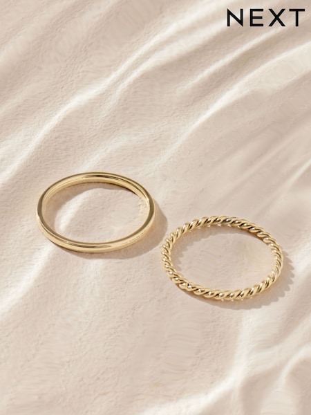 Gold Tone Stainless Steel Delicate Ring Pack (N97722) | €17