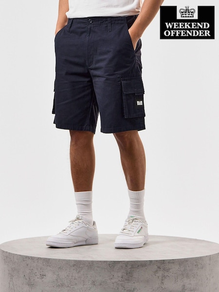Weekend Offender Mens Mascia Logo 100% Cotton Cargo Shorts (N97787) | AED110