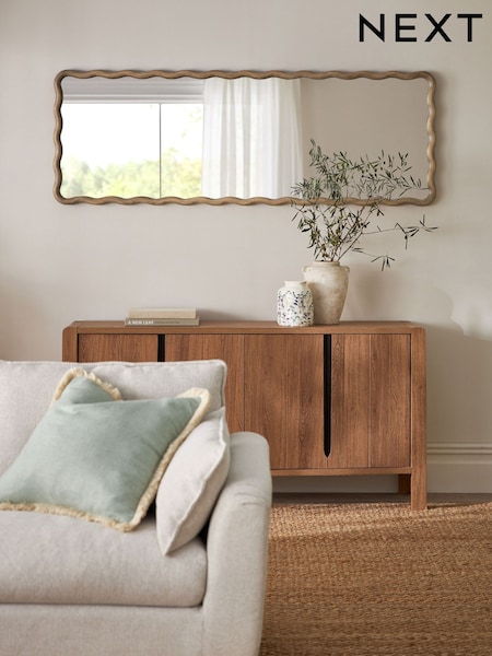 Natural Solid Wood Wavy Full Length Mirror (N97914) | €291