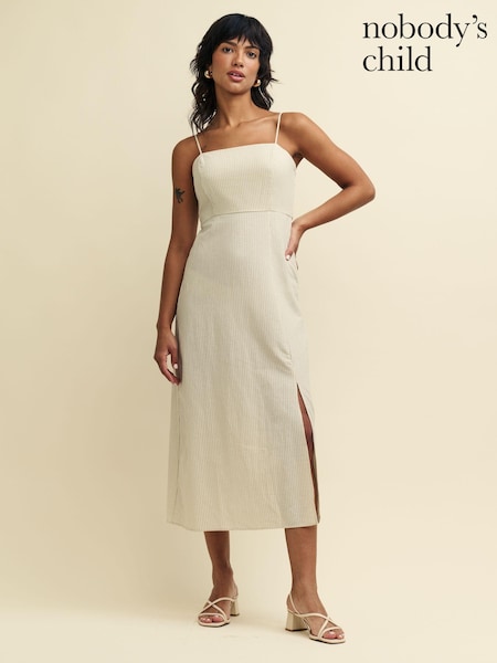Nobodys Child Cream Stripe Maddy Midi Dress (N97918) | €31