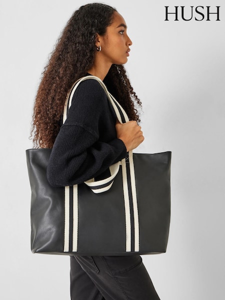 Hush Black Oversized Marlon Leather Tote Bag (N97944) | AED463
