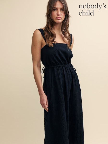 Nobodys Child Zainub Plain Black Midi Dress (N97962) | €34