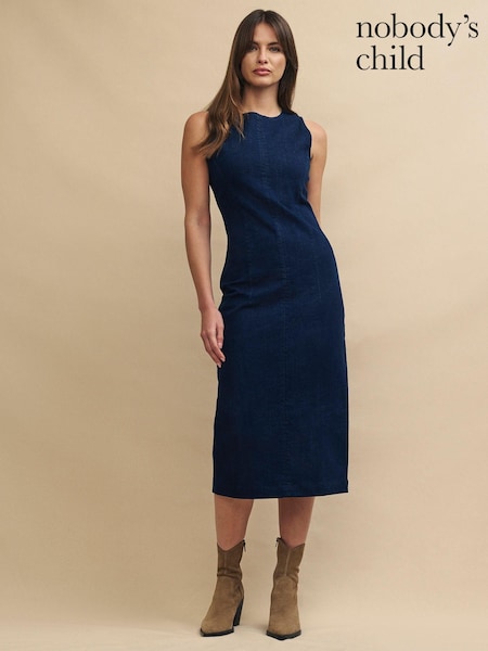 Nobodys Child Blue Farringdon Midi Dress (N97969) | €38