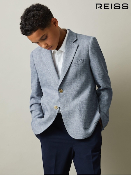 Moale Albastru - Reiss Aphrodite Blazer cu carouri unice (N98040) | 974 LEI