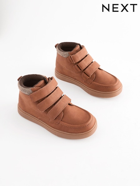 Tan Brown Standard Fit (F) 3 Strap Touch Fastening Smart Ankle Boots (N98060) | €13 - €15.50