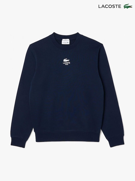 Lacoste Navy Unbrushed Fleece Jogger 100% Cotton Sweatshirt (N98091) | €100
