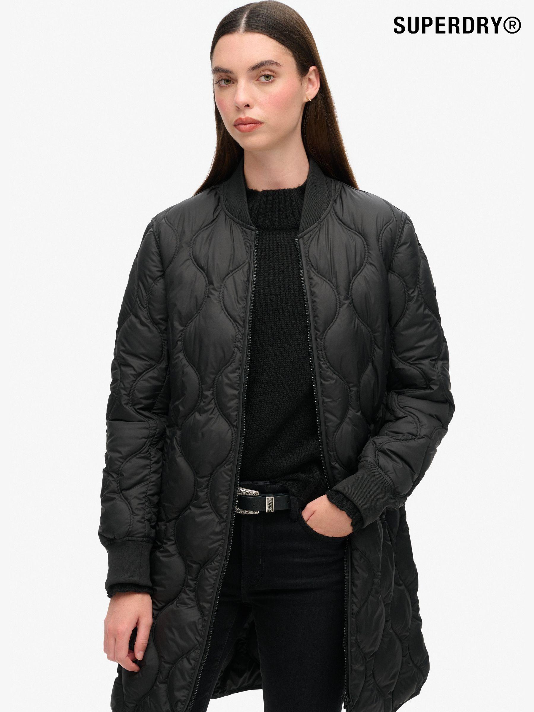 Superdry black quilted jacket top
