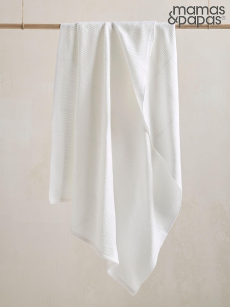 Mamas & Papas White Large Cellular 100% Cotton Blanket (N98150) | €29