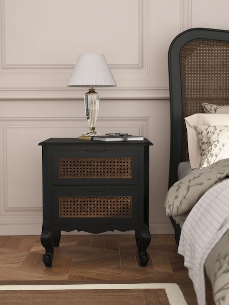 Laura Ashley Black Montpellier 2 Drawer Bedside Chest (N98156) | €442