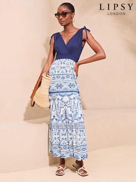 Lipsy Jersey 2 in 1 Printed Summer Holiday Maxi Dress (N98218) | 33 €