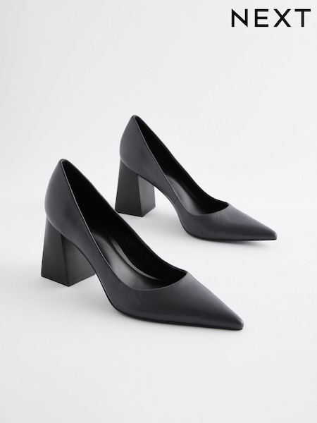 Forever Comfort® Leather Point Toe Block Heel Courts (N98440) | ‏126 ر.س.‏