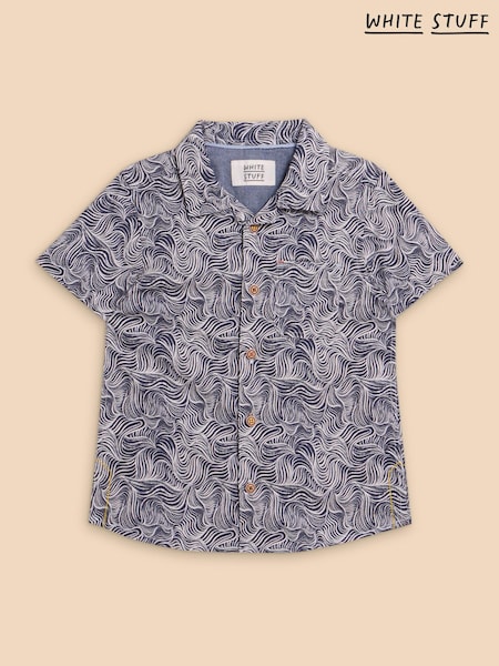 White Stuff Multi Mini Waves Printed Short Sleeve Shirt (N98605) | €12