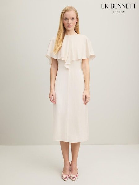 LK Bennett Sadie Cape Detail Dress (N98729) | 1,249 LEI