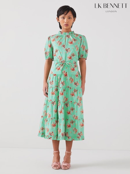 LK Bennett Hedy Petite Bouquet Print 100% Cotton Dress (N98742) | 1,249 LEI
