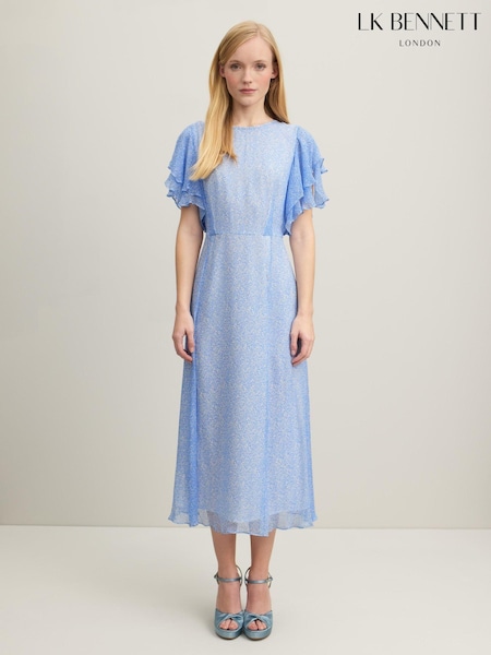 LK Bennett Mini Agnes Wiggle Print Georgette Dress (N98758) | €198