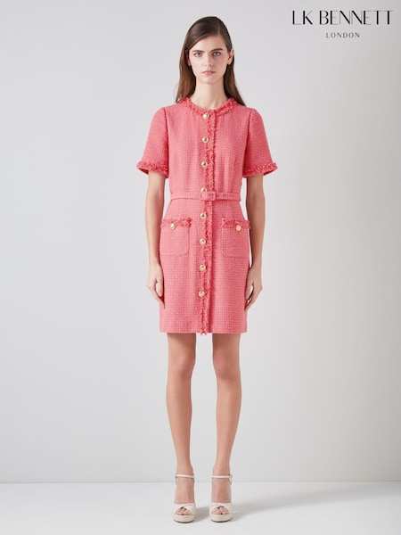 LK Bennett Allie Cotton Italian Tweed Dress (N98766) | €238