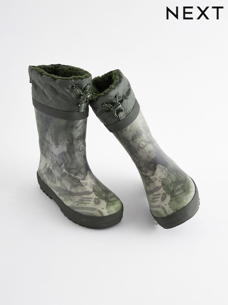 Khaki Camo Cuff Wellies (N98859) | AED86 - AED102