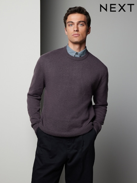 Mushroom Brown Crew Neck Regular Mock Shirt Jumper (N98969) | R$ 400