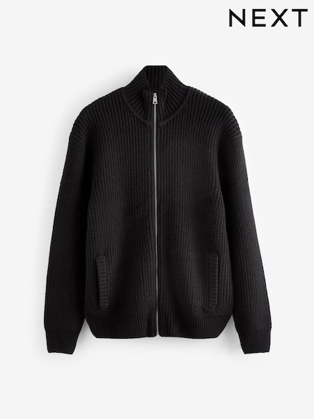 črna - Regular Fit Rib Jumper with Wool (N99038) | € 27