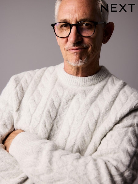 Ecru White Regular Fit Premium Soufflé Crew Jumper with Wool (N99046) | $63
