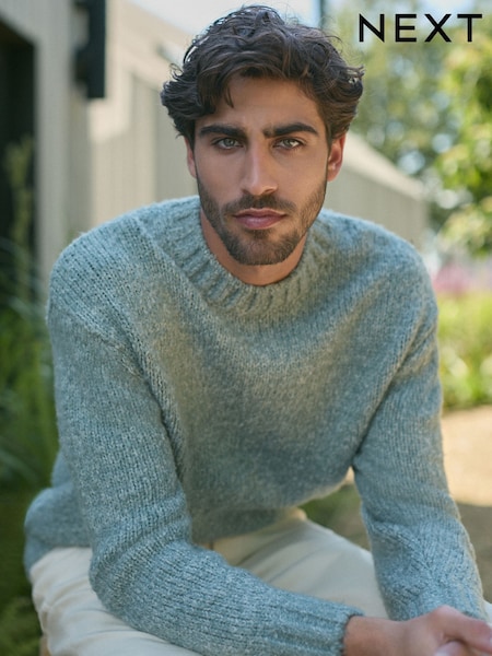 Blue Relaxed Fit Textured Jumper (N99087) | €30